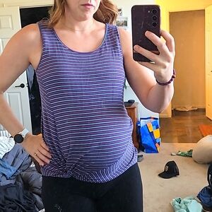 Red, white and blue maternity tank
